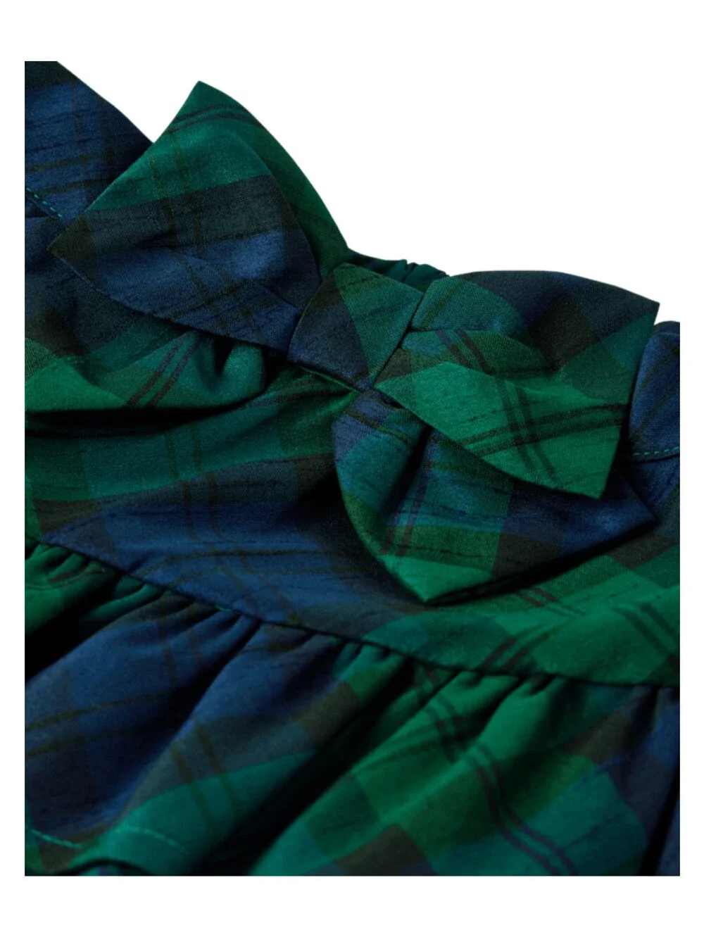 Gymboree Girls Green and Navy Plaid Ruffle Skirt with Bow Size 12 NEW with Tags